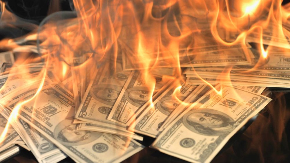 money burning
