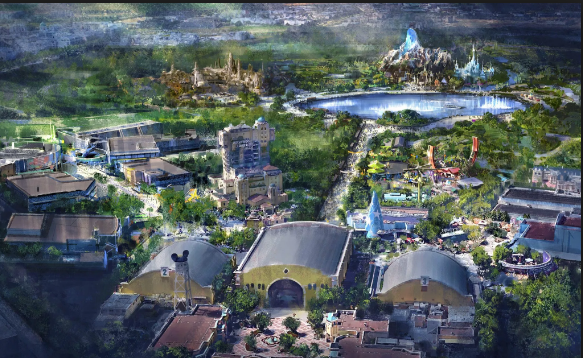 Artist's Impression of Euro Disney Once The Three Major Attractions Has Been Completed